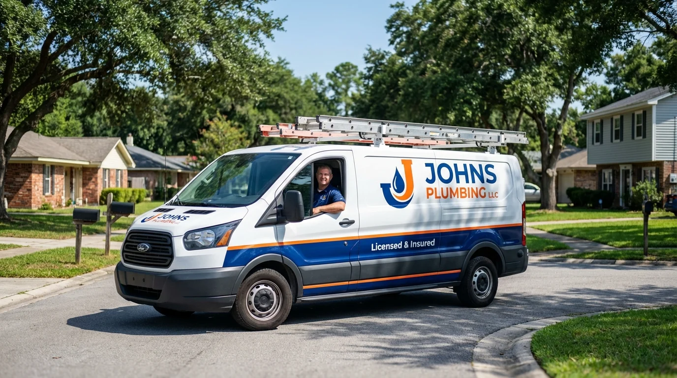 Johns Plumbing LLC service van in Cooperstown, NY