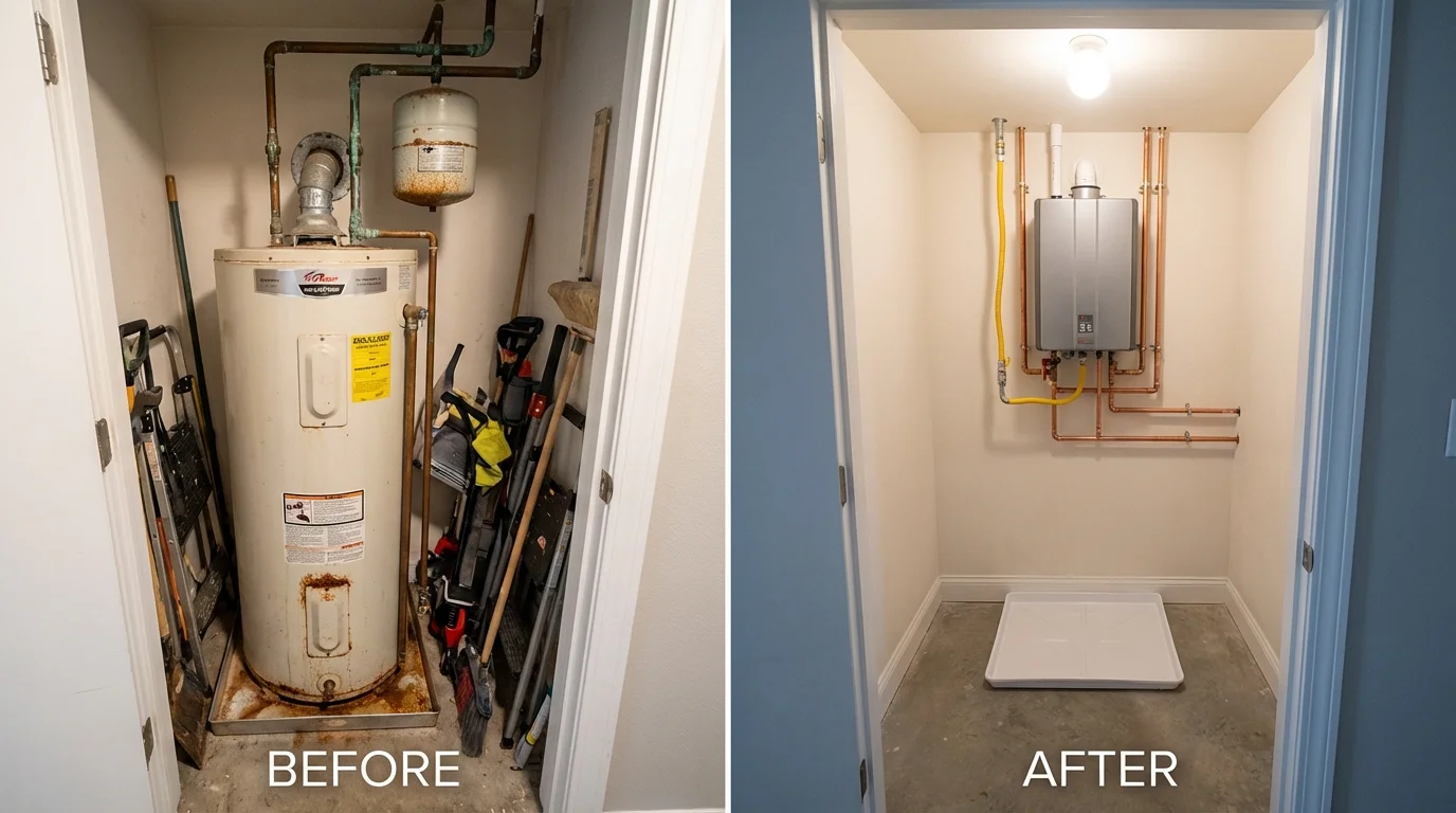 Tank water heater versus wall-mounted tankless unit comparison for Cooperstown, NY homeowners